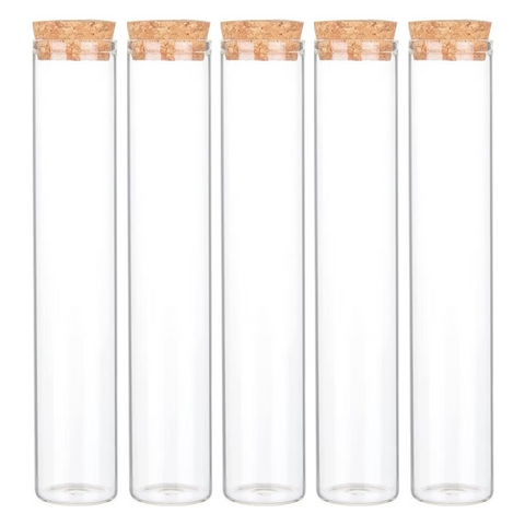 10Pcs 100ml Glass Tubes Bottles With Cork  Stoppers - Willow