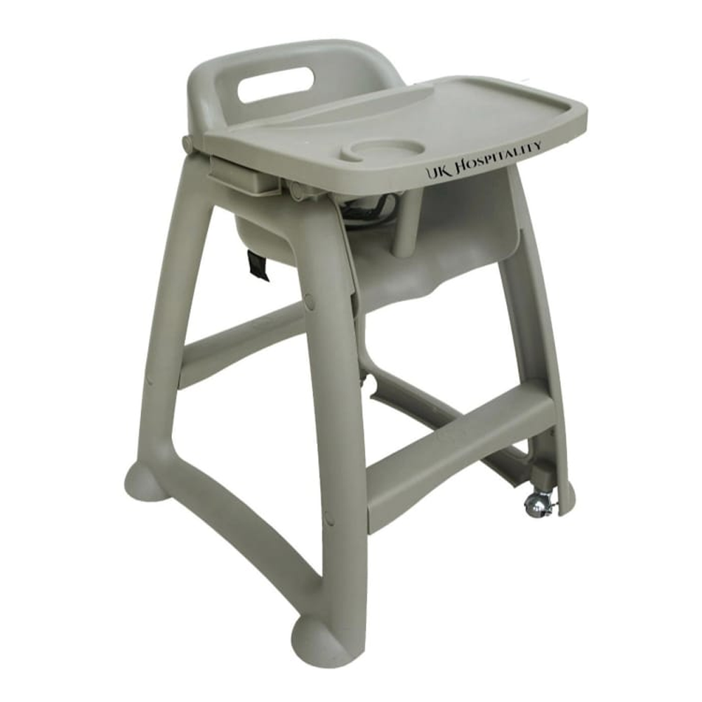 Baby Chair with Tray For Restaurant | Stackable Sturdy High-Chair with Wheels