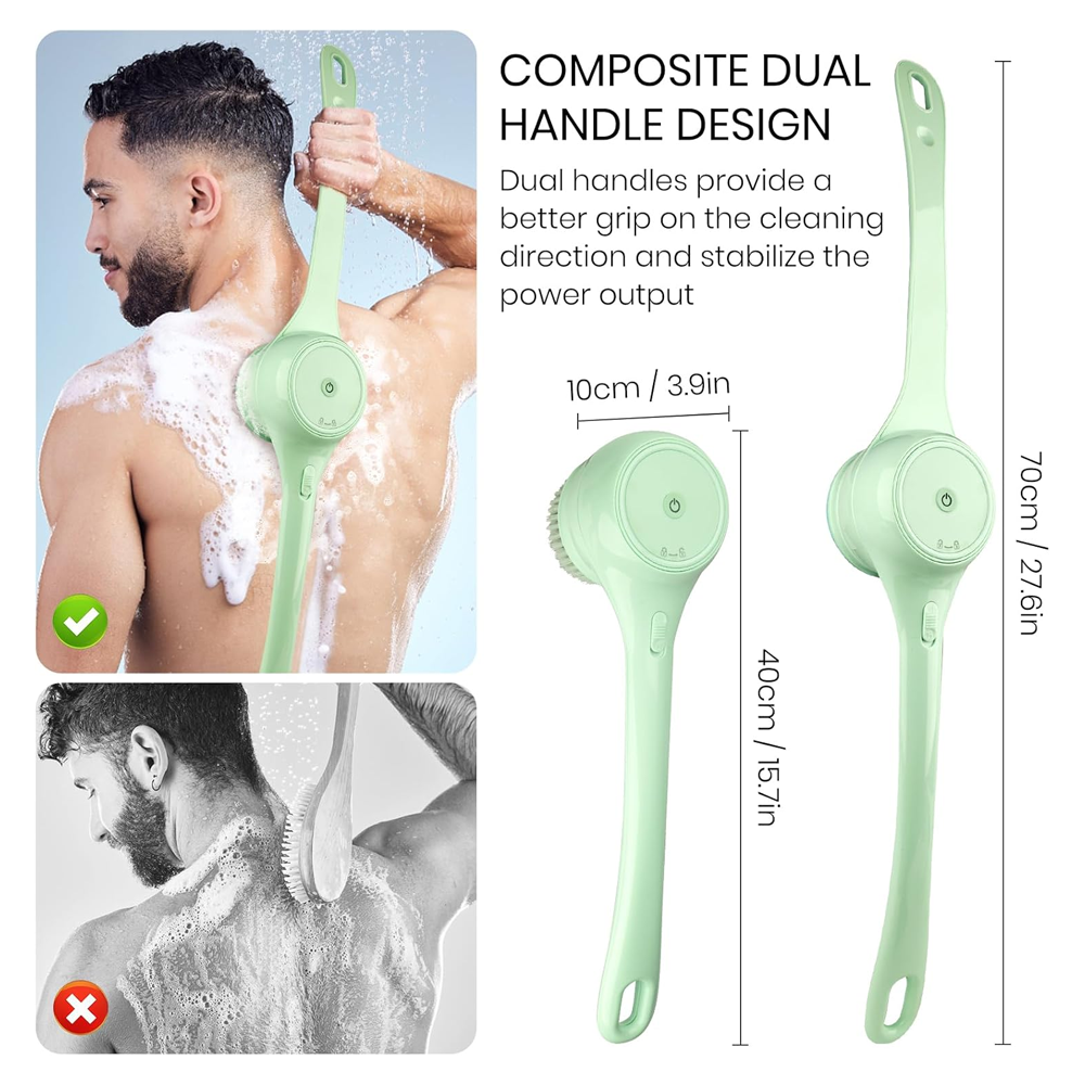 Electric Body Brush Back Scrubber for Shower, Auto Spinning Exfoliating Massage Bath Brush Rechargeable