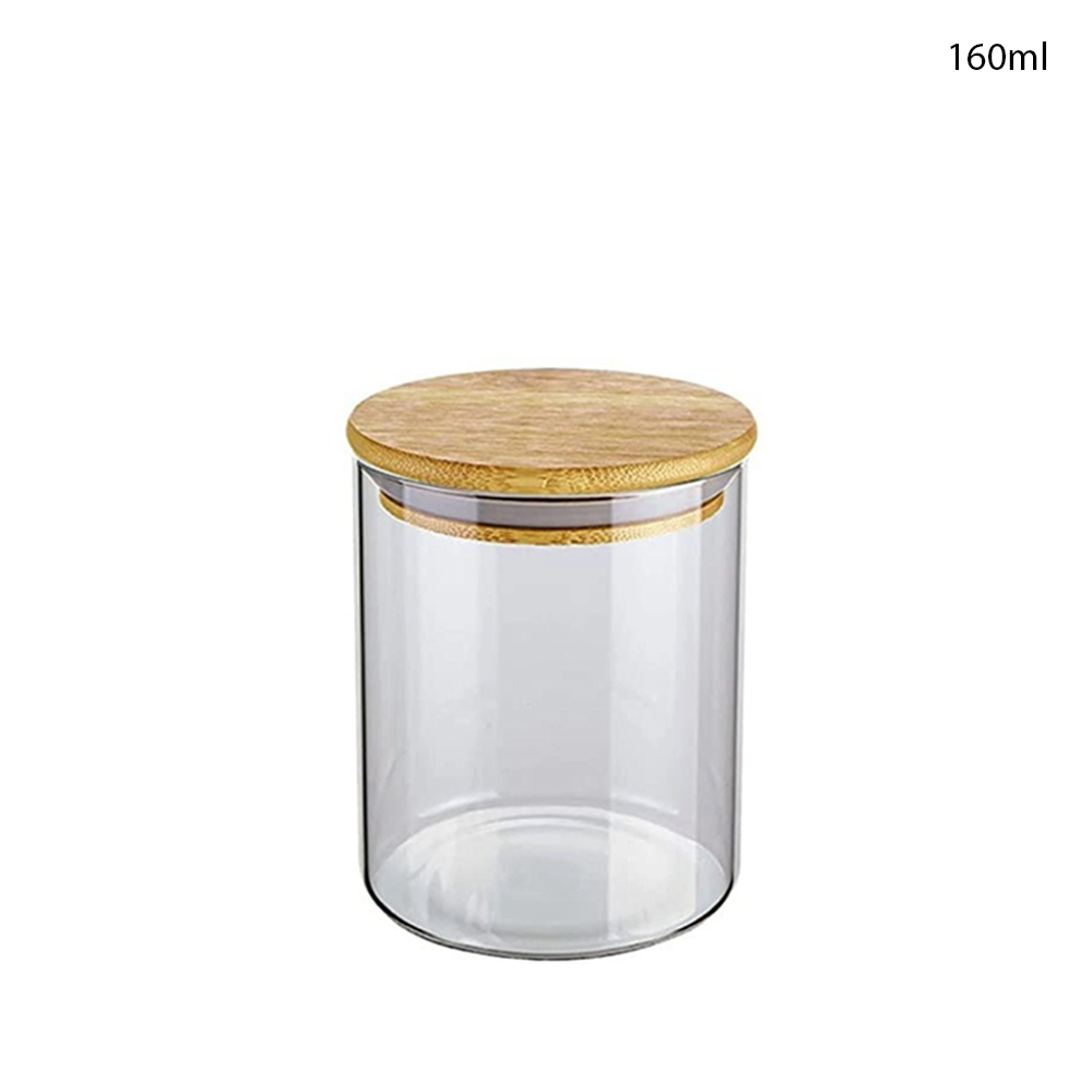 Willow Glass Cookies Jars with Airtight Bamboo Lid  160ml (96Pc/ Ctn)