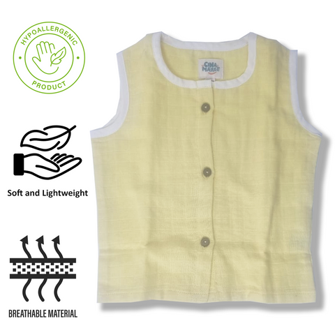 Cina Maree 2Pc Pack, 100% Organic Cotton Jhabla, Natural Herbal Dyes Pink & Yellow (0-3Months)