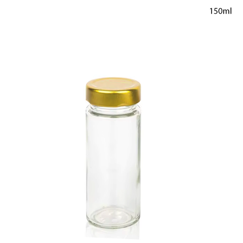 Glass Jar for Kitchen Storage with Air Tight Gold Cap 380ml (80Pcs/Ctn)