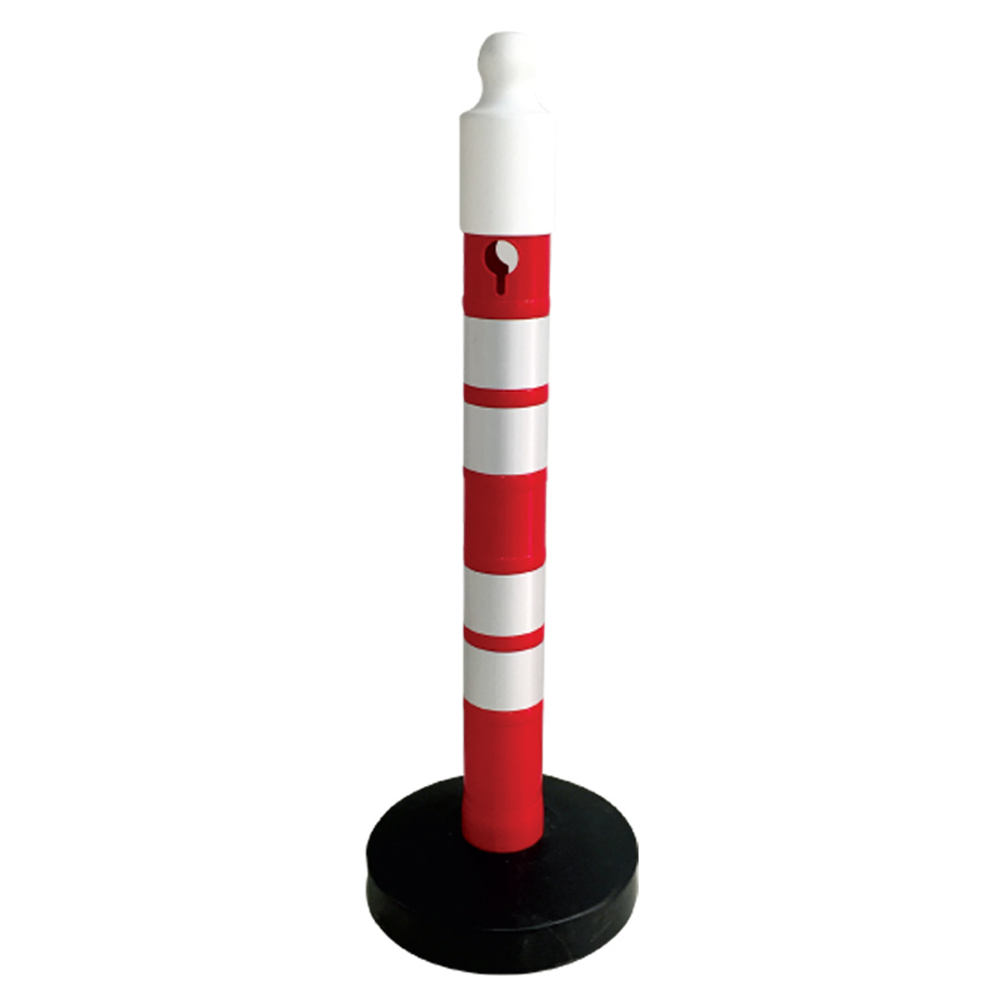 120 CM Delineator Post - Black | Plastic Outdoor Warning Post with Sand Filled Weighted Base