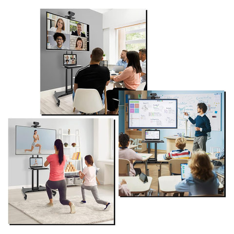 Professional Rolling Mobile Stand for Large TV Presentation Rooms and Video Conferencing