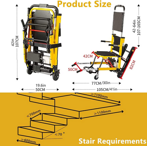 Electric Stair Climbing Wheelchair - Foldable and Lightweight