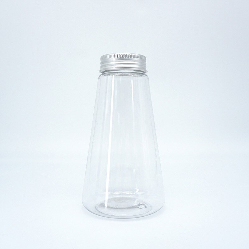Willow 850ml Food Grade Clear PET Plastic Conical Bottle With Silver Screw Cap (96Pc / Ctn)