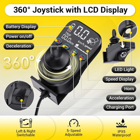 Powerful Lithium Rechargeable Controlled Lightweight 17.5kg Elderly Electric Wheelchair Brushless Motor