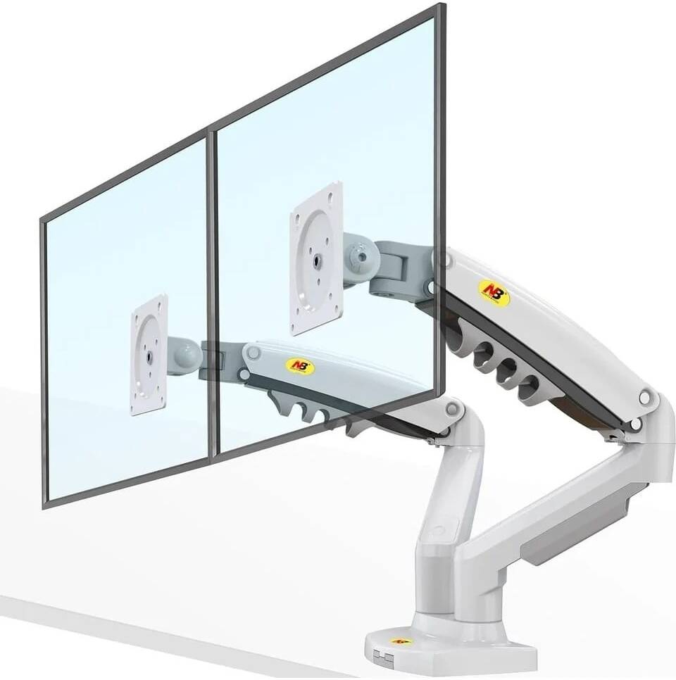 Ergonomic Gas-Spring Multifunctional Desk Mount - F160 Two 17-27 Inch Screens