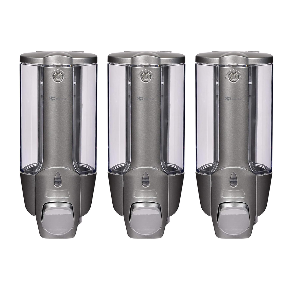 Silvinia Plastic Manual Soap Dispenser 3Pc Pack