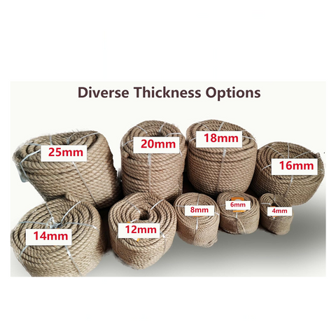 Strong Hemp 32mm x 91.4 mm  Twine Cord for DIY Crafts, Decoration, Gift Wrapping, Garden, Boating, Hanging and Packing and Pets - Eco-Friendly, Durable Utility Rope (4mm To 32mm)