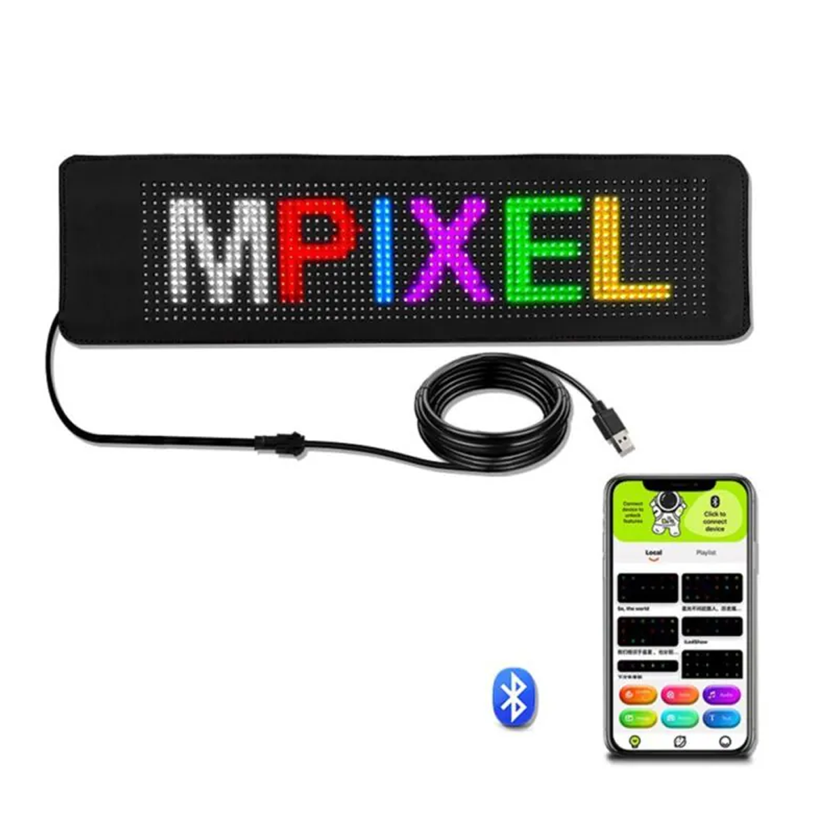 Flexible LED Car Screen APP Control Multiple Languages