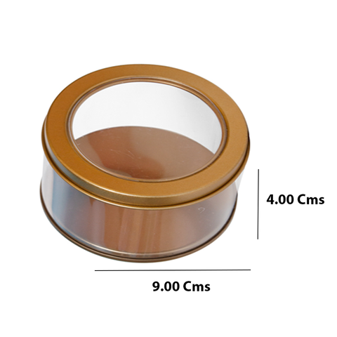 Willow Small Round (6.5x4cm) Diameter Transparent PVC Tinplate Lid Gift Transparent Packaging (12Pc Pack) 100ml