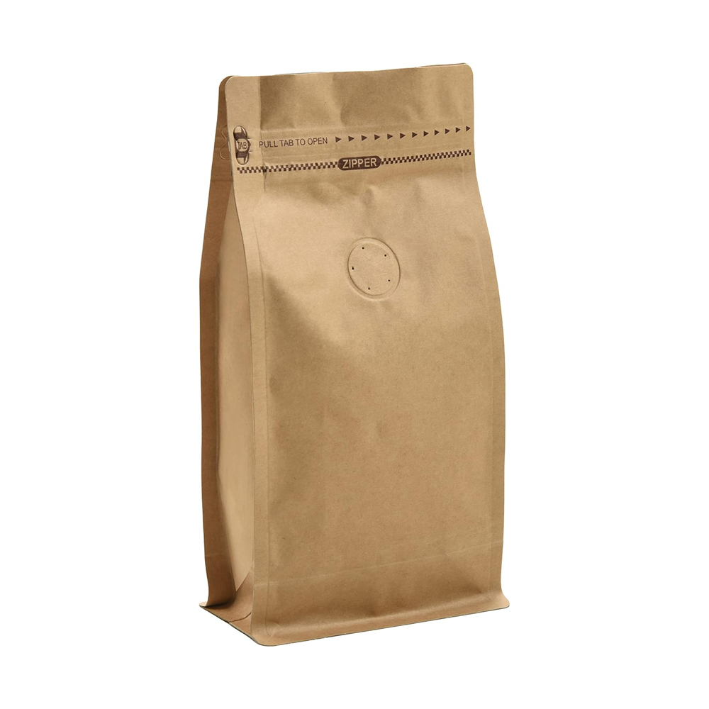 Stand Up Coffee Pouch / Flat Bottom Coffee Pouch with One Way Degassing Valve and Reusable Side Zipper (4oz, 120g, 50 Pc Pack)