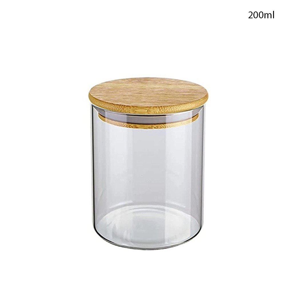 Willow Glass Cookies Jars with Airtight Bamboo Lid  200ml (90Pc/ Ctn)