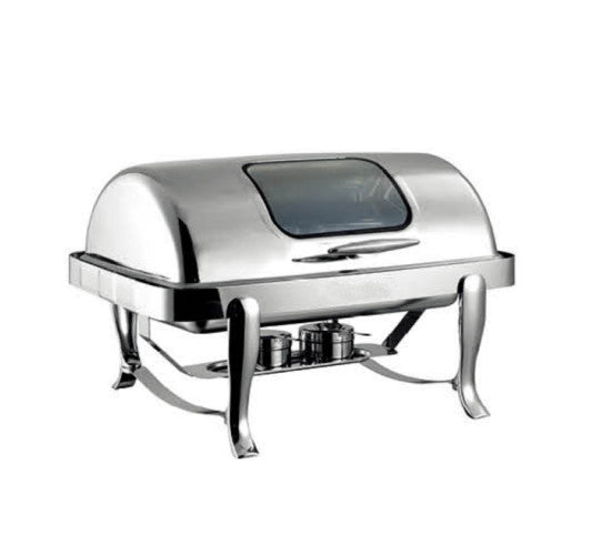 Full stainless steel Roll Top chafing dish with Transparent Lid