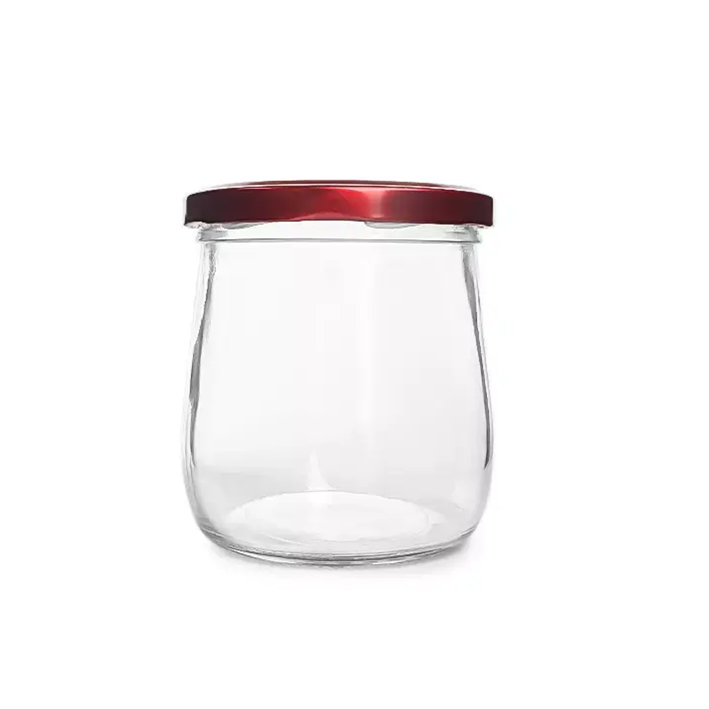 Willow Glass Round Honey Sauce Jam Pudding Storage Jar With Airtight Metal Lids 72 Pcs/ Carton