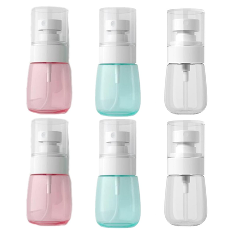 Willow 6pcs Small Spray Bottle, Travel Size Spray Bottles Refillable Fine Mist Hair Sprayer Cosmetic Liquid Container Plastic Spray Bottles for Perfume, Essential Oils, Toners (1oz/30ml / 60ml)