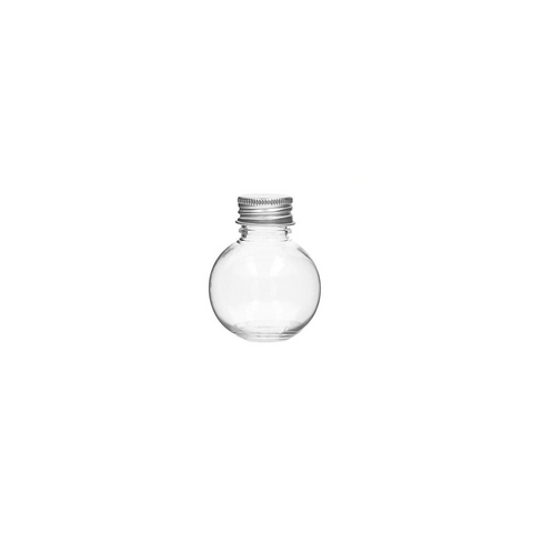 Willow Transparent Mini Bulb Shaped Bottle with aluminium Screw Cap 50ml (24Pc Pack)