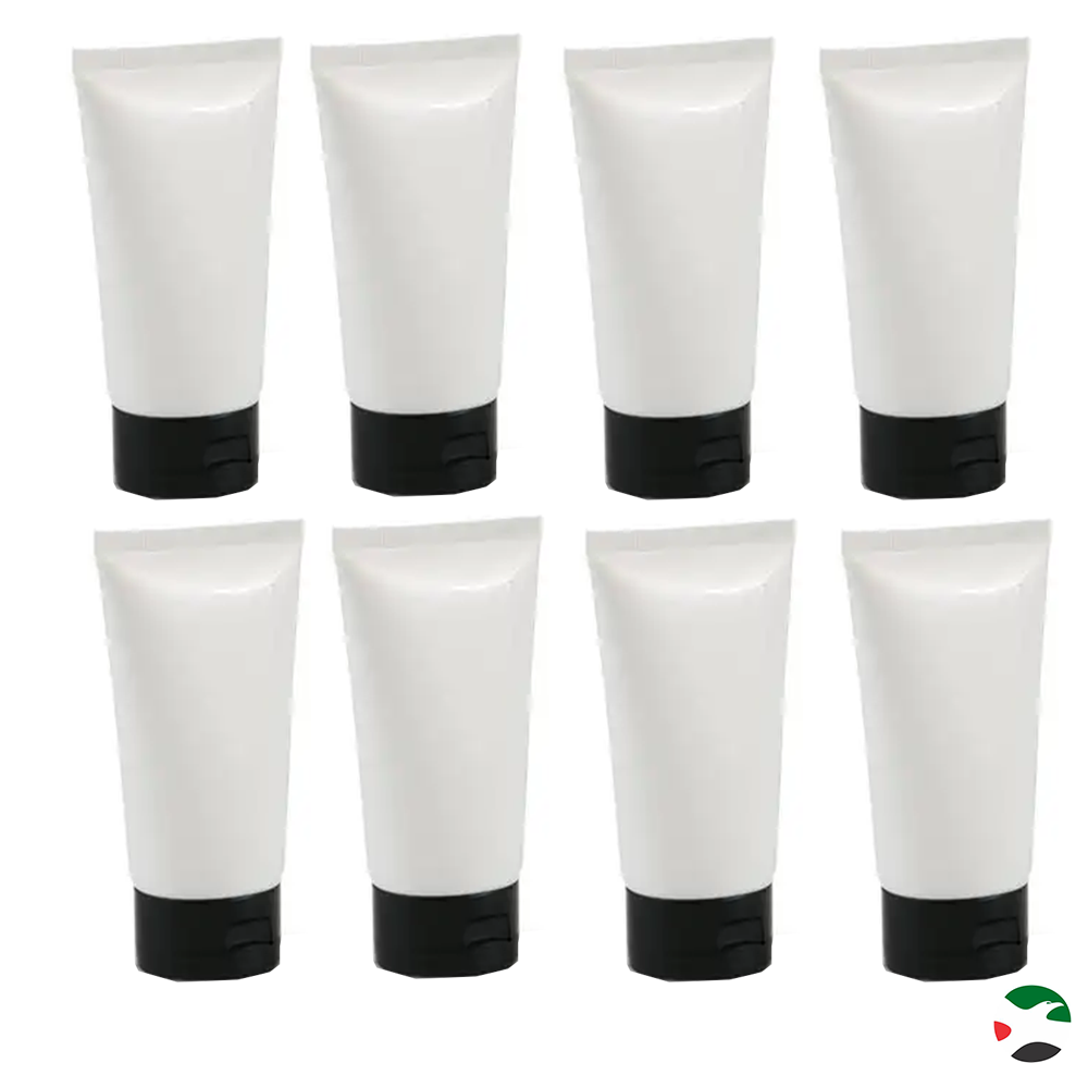 Willow 30 / 50ml White Tube Black Flip Top Lid  (12Pc pack)