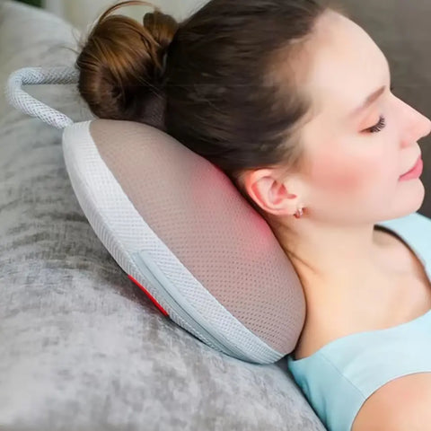 Smart Electric Neck Massage Pillow, 3D Shiatsu Massager, Infrared Physiotherapy, Head and Back, Full Body, Wireless Use for Car and Home