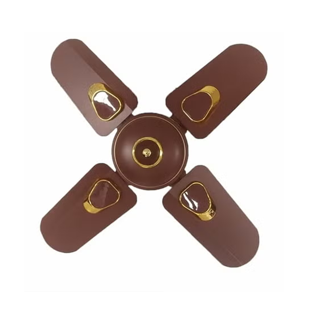 WINTEX Ceiling Fan 24-Inch – 4 Blades – Black with Gold Design – 220V