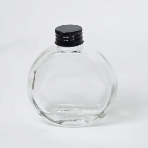Willow Glass Juice Round Bottle: 150ml, Leak-Proof Lid Black, (80Pc Carton)