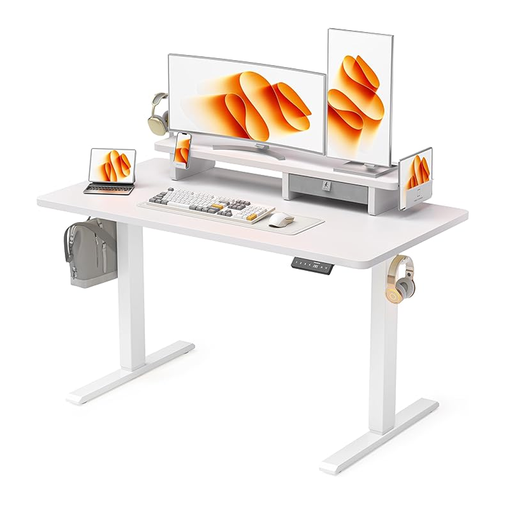 Kingsmith Electric Standing Table, 72-118 cm Height Adjustment | LED Panel Display (WhIte)