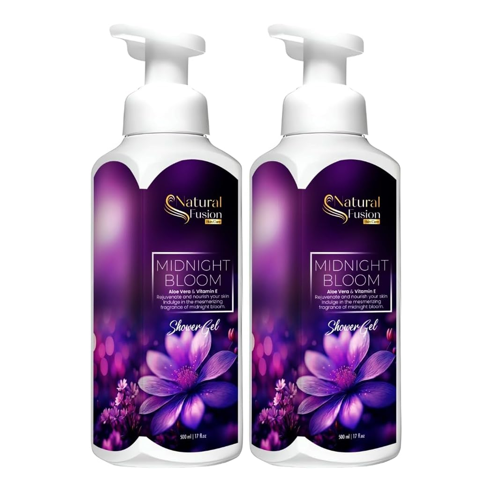 Swish Super Natural Fusion Shower Gel Triple Action for Hair Face & Body - Mid Night Bloom - 500mlx2