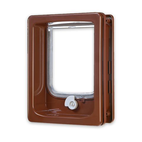 Zolux Cat-Flap For Wooden Door With Tunnel - Brown