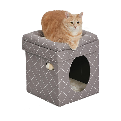 MidWest Homes for Pets Curious Cat Cubebrown Suede