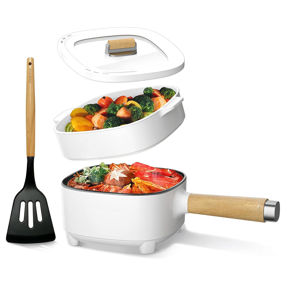 Audecook Electric Frying Pan, 2L Upgraded Cermic Non-Stick Coating Frying pan