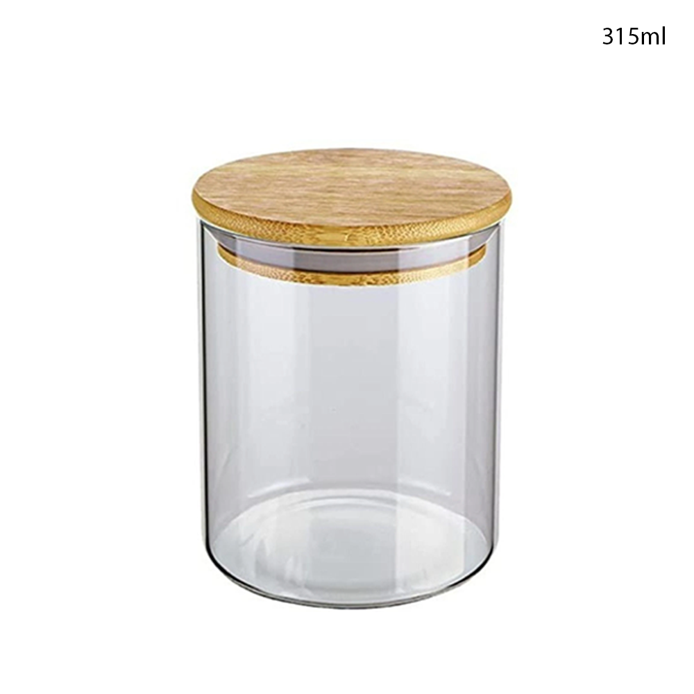 Willow Glass Cookies Jars with Airtight Bamboo Lid  315ml (72Pc/ Ctn)