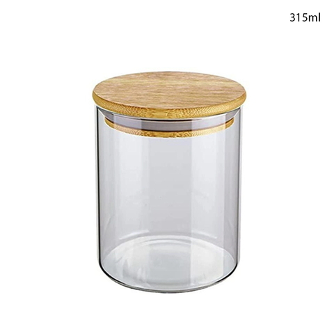 Willow Glass Cookies Jars with Airtight Bamboo Lid  200ml (90Pc/ Ctn)
