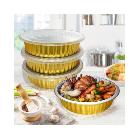 Olmecs Aluminum Food Container with Lid (1370ml) – 12pcs / Pack