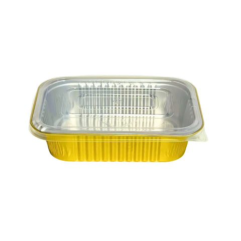 25Pc-Pack Aluminium Disposable Baking Pans with Plastic Lids (28x20x5.5 Cms) - Willow