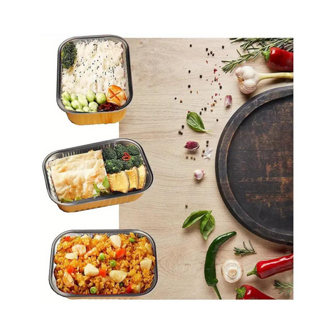 25Pc-Pack Aluminium Disposable Baking Pans with Plastic Lids (28x20x5.5 Cms) - Willow