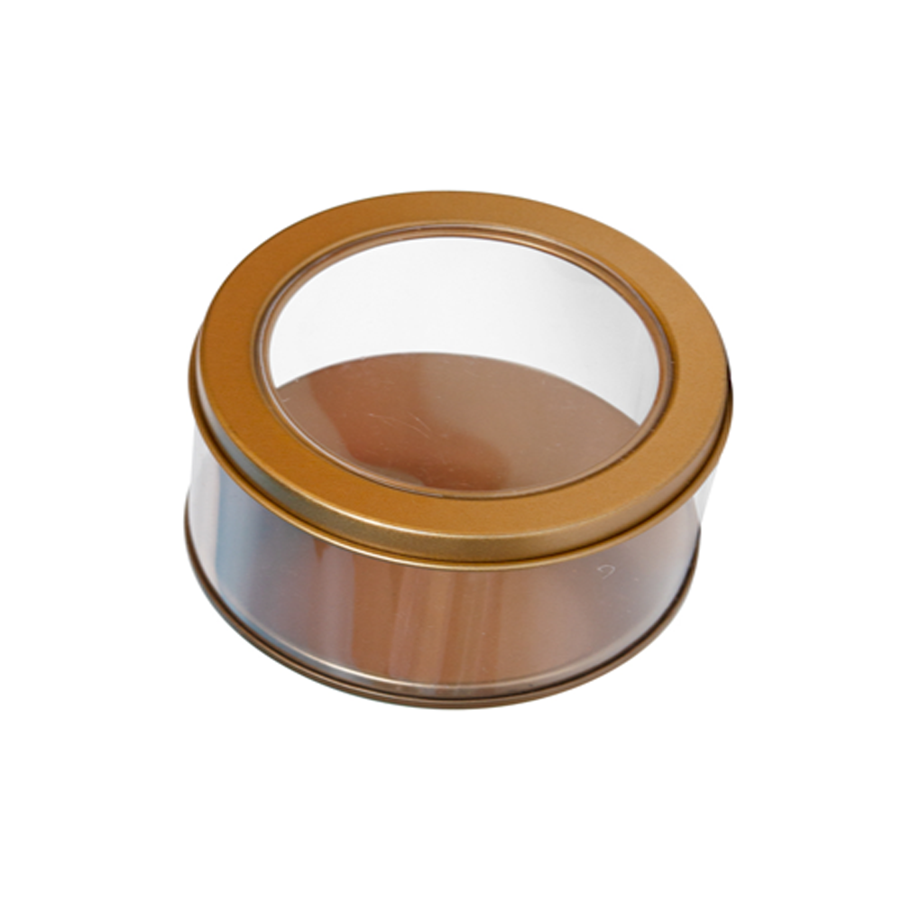 Willow Small Round (6.5x4cm) Diameter Transparent PVC Tinplate Lid Gift Transparent Packaging (12Pc Pack) 100ml