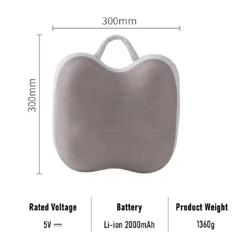 Smart Electric Neck Massage Pillow, 3D Shiatsu Massager, Infrared Physiotherapy, Head and Back, Full Body, Wireless Use for Car and Home