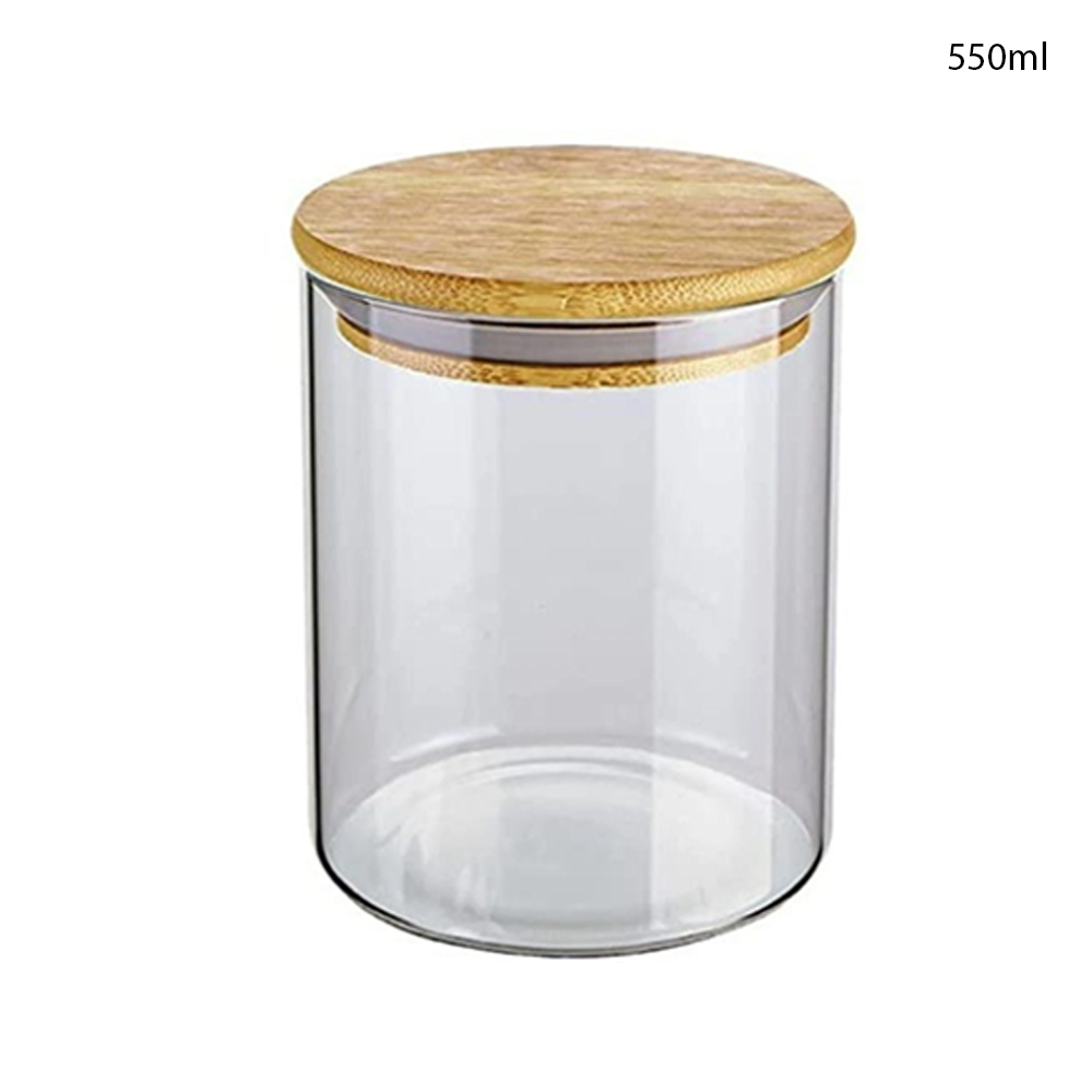 Willow Glass Cookies Jars with Airtight Bamboo Lid  550ml (36Pc/ Ctn)