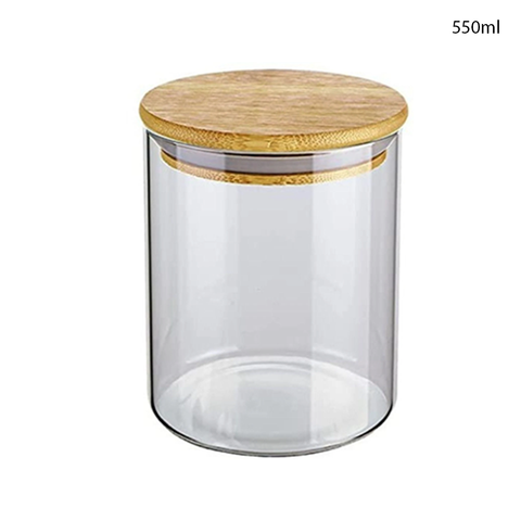 Willow Glass Cookies Jars with Airtight Bamboo Lid  200ml (90Pc/ Ctn)
