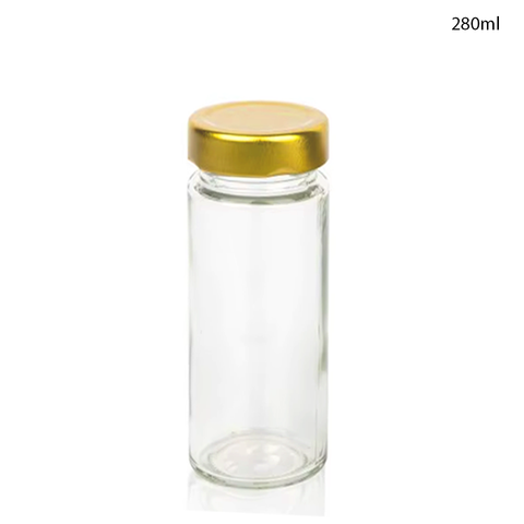 Glass Jar for Kitchen Storage with Air Tight Gold Cap 380ml (80Pcs/Ctn)