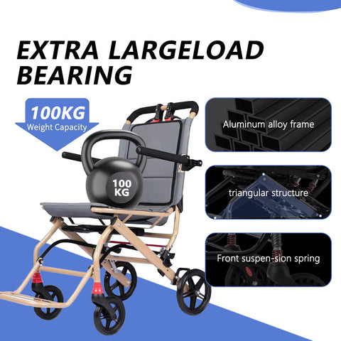 Ultralight Foldable Transport Wheelchair – Portable Travel Wheelchair
