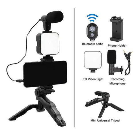 Plokama PK-773 Video Making Tripod Kit With LED Light, Microphone & Wireless Remote