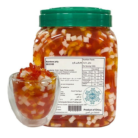 Boba Rainbow Jelly for Bubble Tea Premium Flavored 2.5L