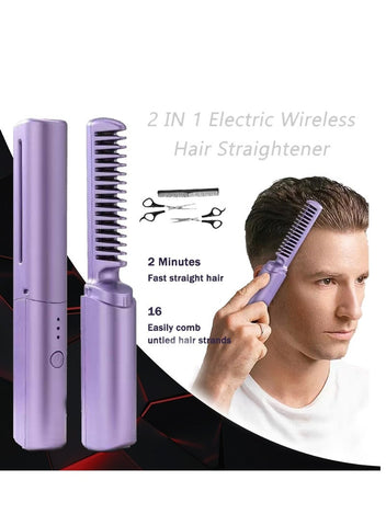 Rechargeable Mini Hair Straightener Brush