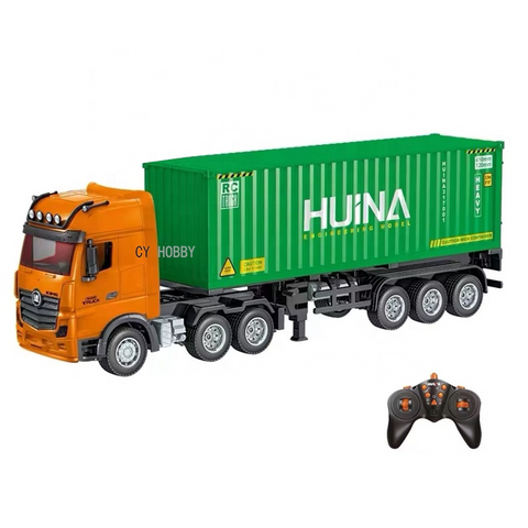 Huina 1317 9-Channel Remote Control Container Car RC Construction Truck Model Trailer Truck Toys for Kids
