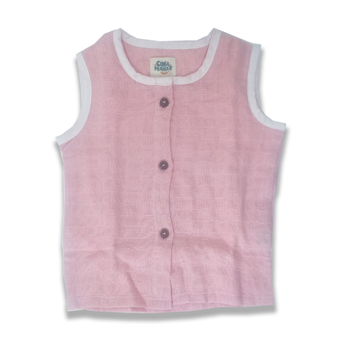 Cina Maree 2Pc Pack, 100% Organic Cotton Jhabla, Natural Herbal Dyes Pink & Yellow (0-3Months)
