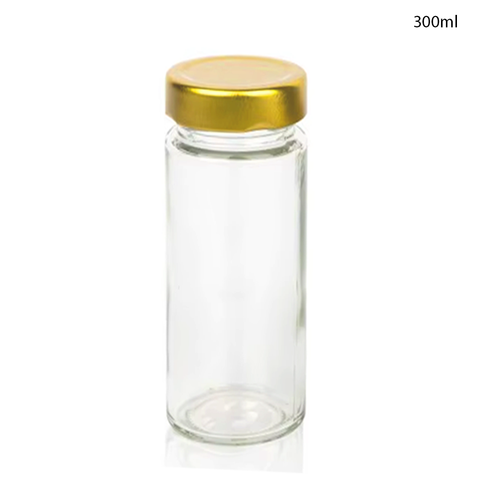 Glass Jar for Kitchen Storage with Air Tight Gold Cap 380ml (80Pcs/Ctn)