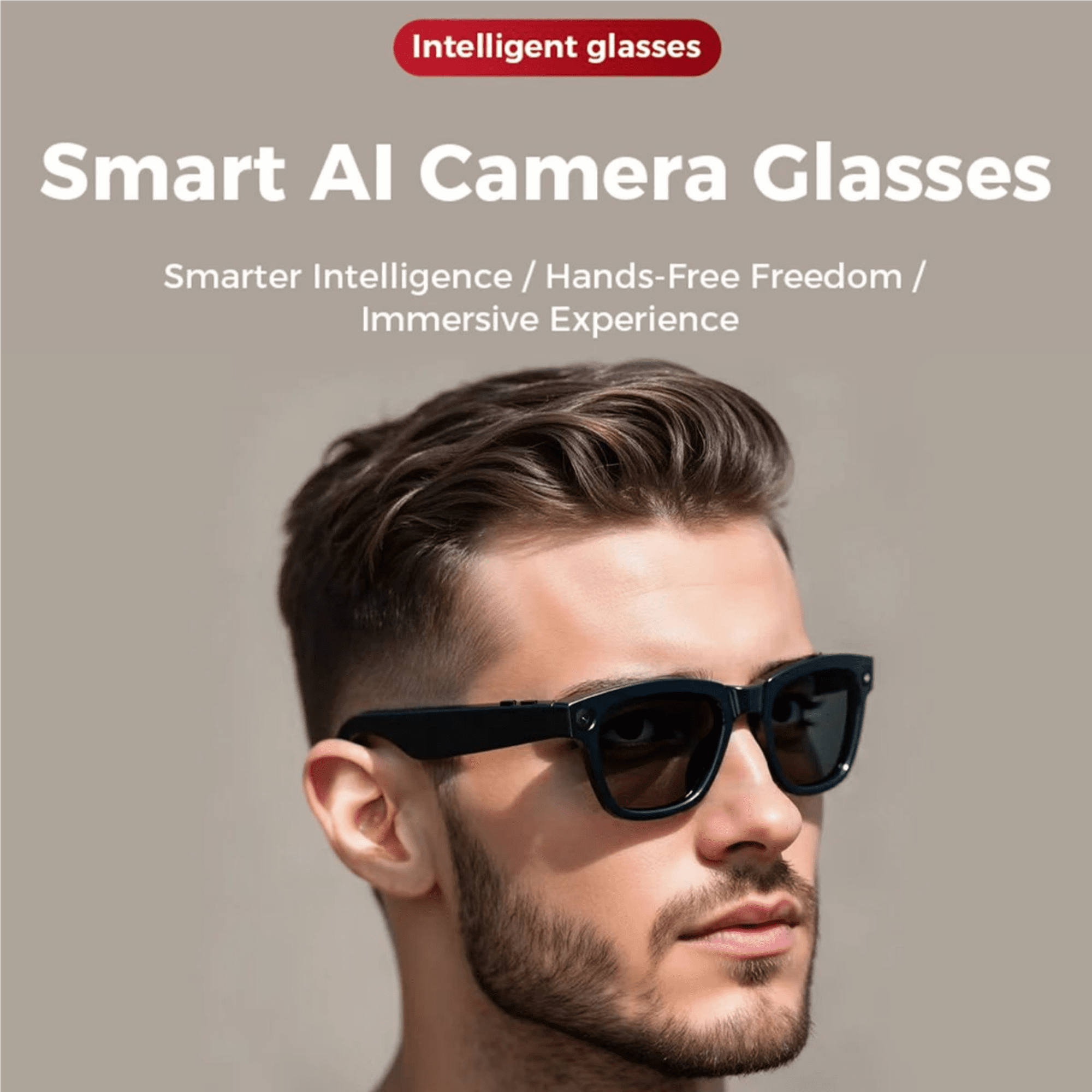 New AI Voice Smart Glasses HD 1080P Camera Polarized Sunglasses Video Conference Recorder