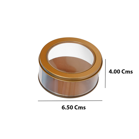 Willow Small Round (6.5x4cm) Diameter Transparent PVC Tinplate Lid Gift Transparent Packaging (12Pc Pack) 100ml